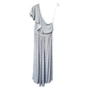 Anthropologie Maeve White & Black JAMIE One Shoulder Wide Leg Jumpsuit Size SP